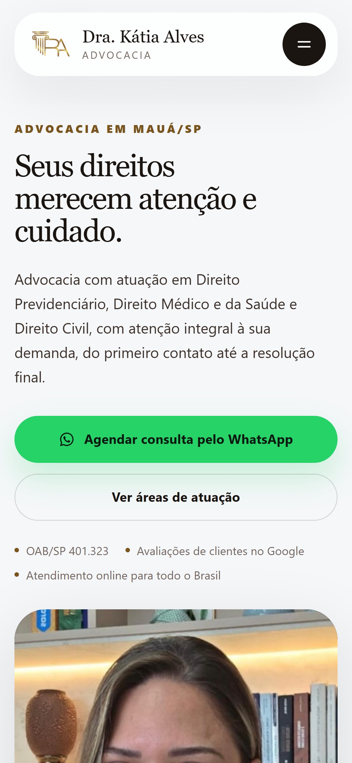 Página entregue na versão para celular e tablet