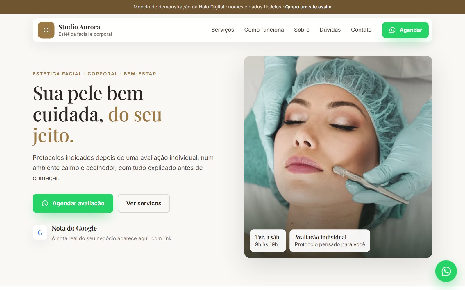 Prévia do modelo Estética